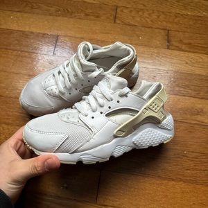 Womens All White Nike Huarache Shoes